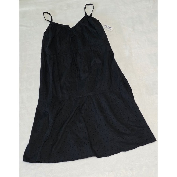Old Navy Dresses & Skirts - Old Navy Womens XS Tall Babydoll black eyelet cami mini dress NWT